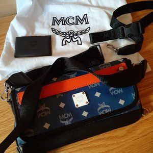 MCM Crossbody bag -blue w/ orange